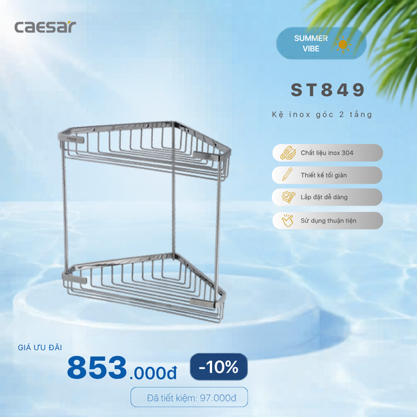 Khuyến mãi ưu đãi - Kệ Inox Góc 2 Tầng - ST849 