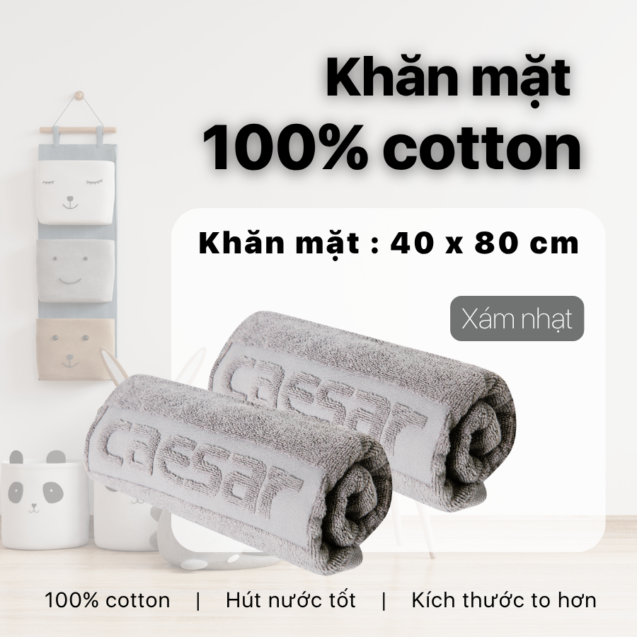  ESHOP_Khăn mặt Caesar (Màu Xám) 