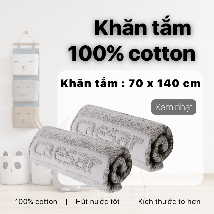  ESHOP_Khăn tắm Caesar (Màu Xám) 
