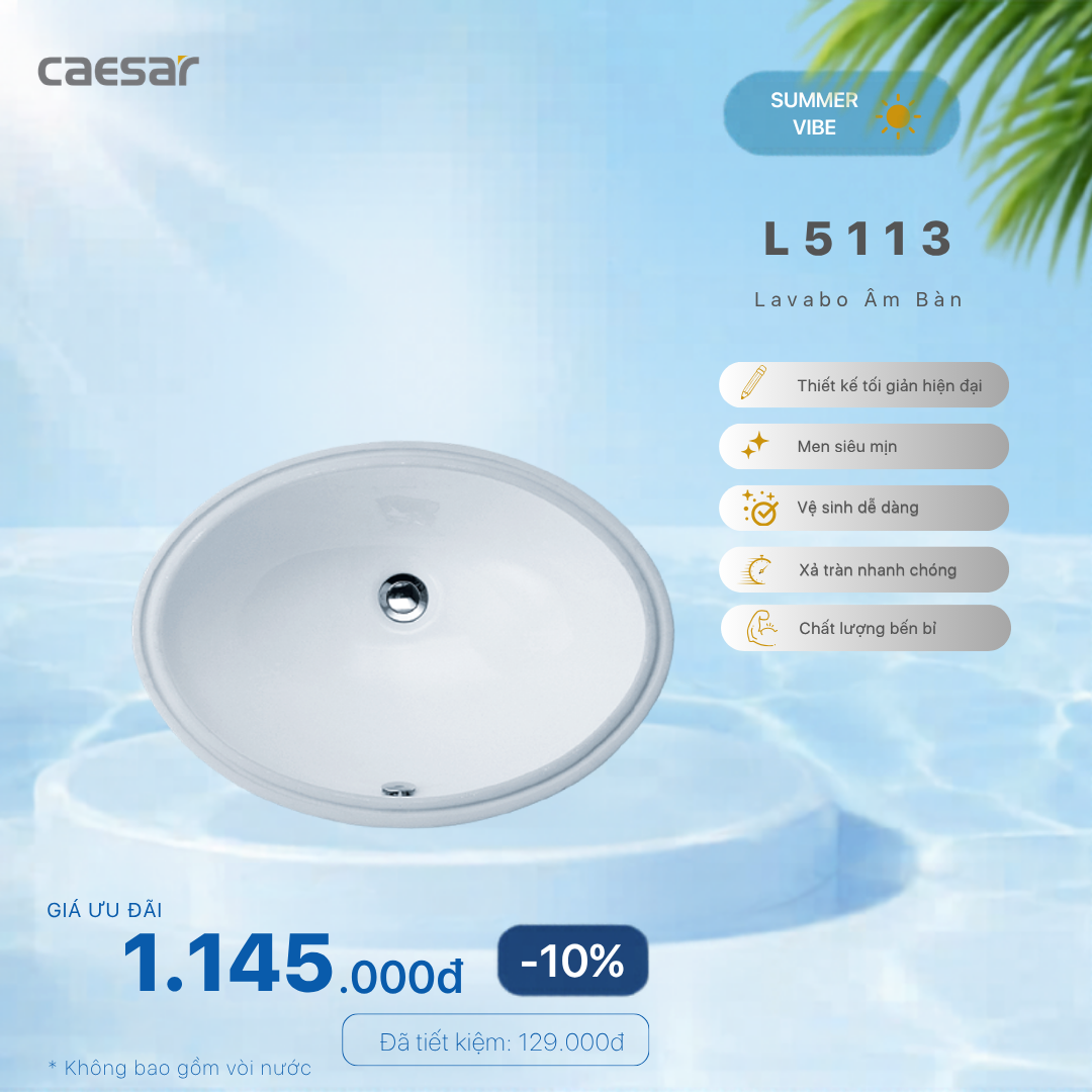  Khuyến mãi ưu đãi - Lavabo âm bàn - L5113 