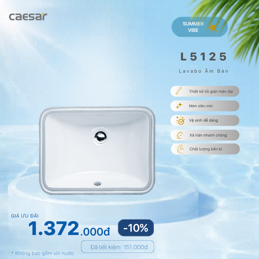  Khuyến mãi ưu đãi Lavabo âm bàn - L5125 