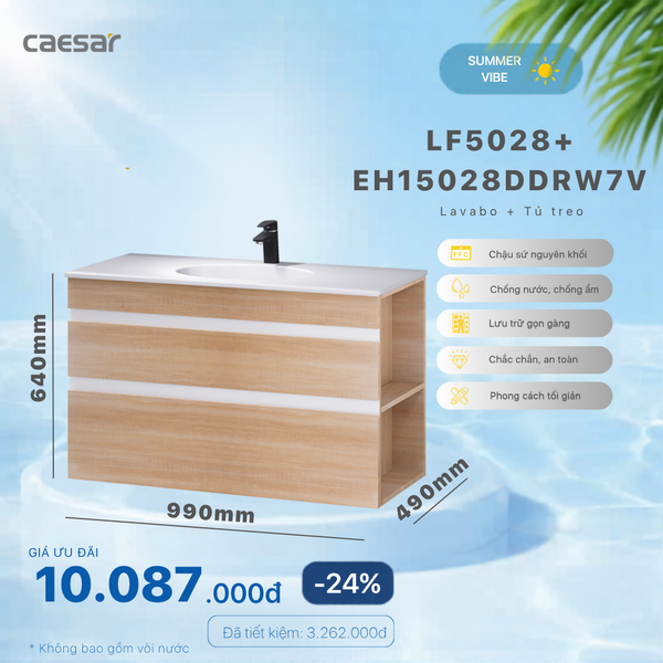  Khuyến mãi ưu đãi - Lavabo + Tủ treo - LF5028 + EH15028DDRW7V 
