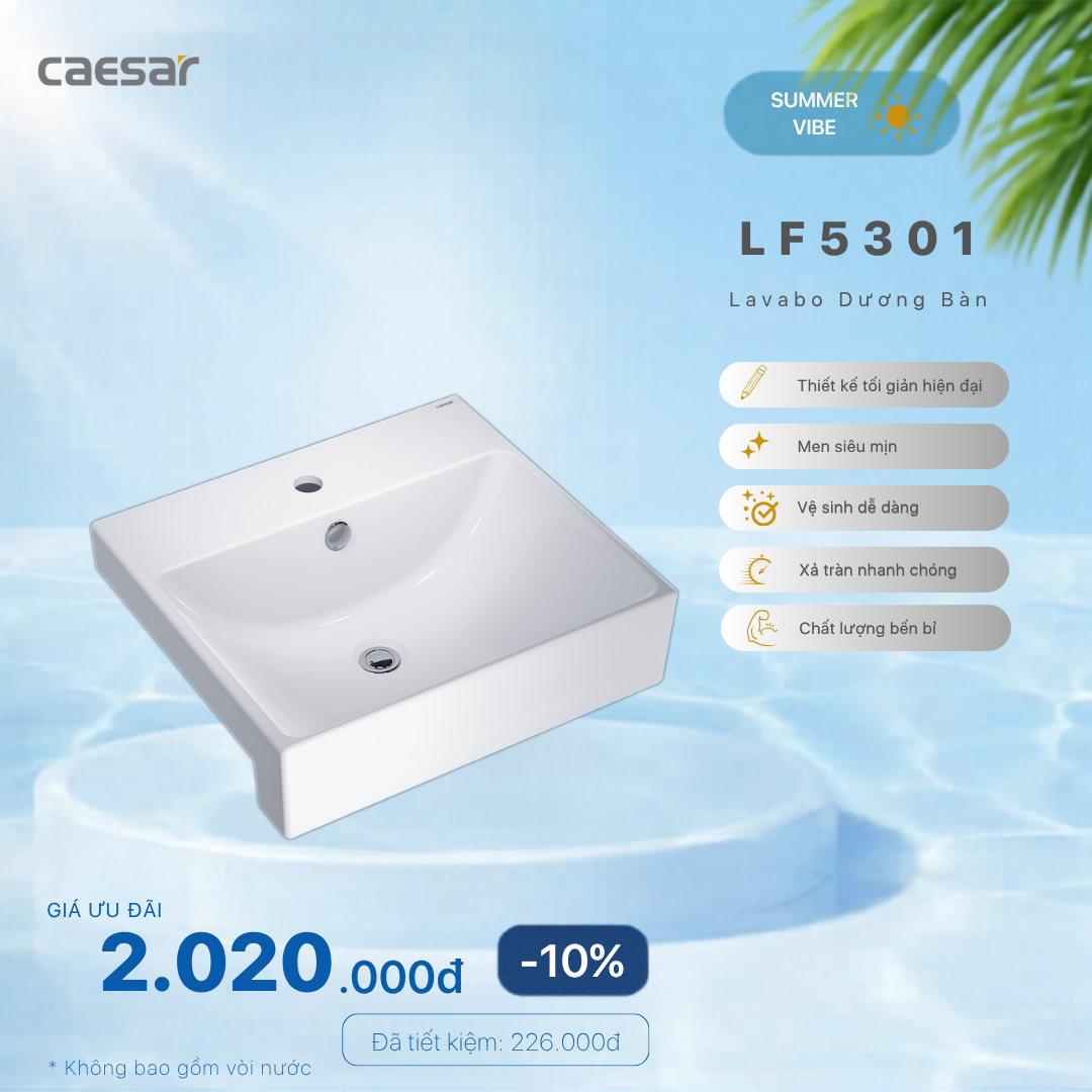  Khuyến mãi ưu đãi - Lavabo Dương Bàn - LF5301 