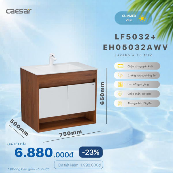 Khuyến mãi ưu đãi - Lavabo + Tủ treo  - LF5032 + EH05032AWV