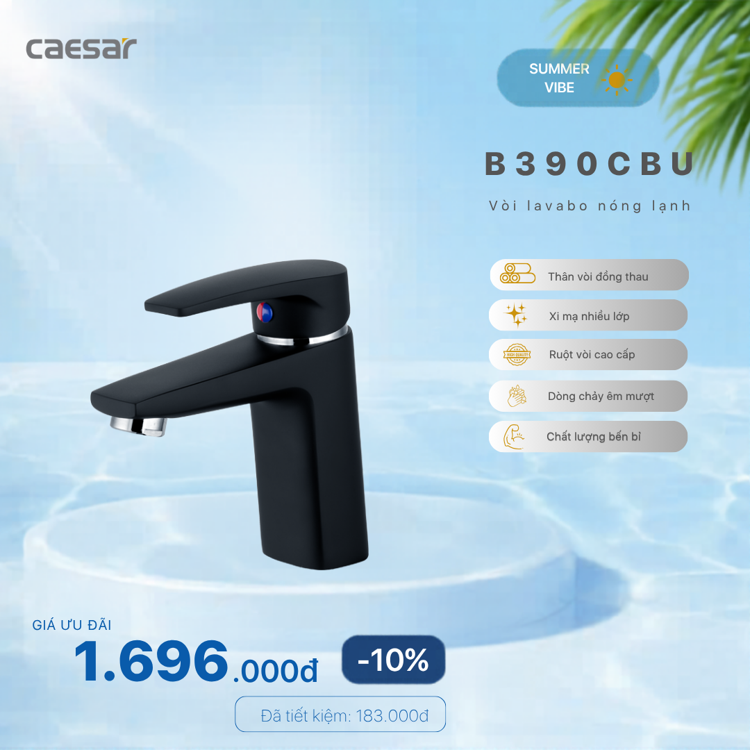  Khuyến mãi ưu đãi Vòi lavabo Nóng Lạnh - B390CBU 