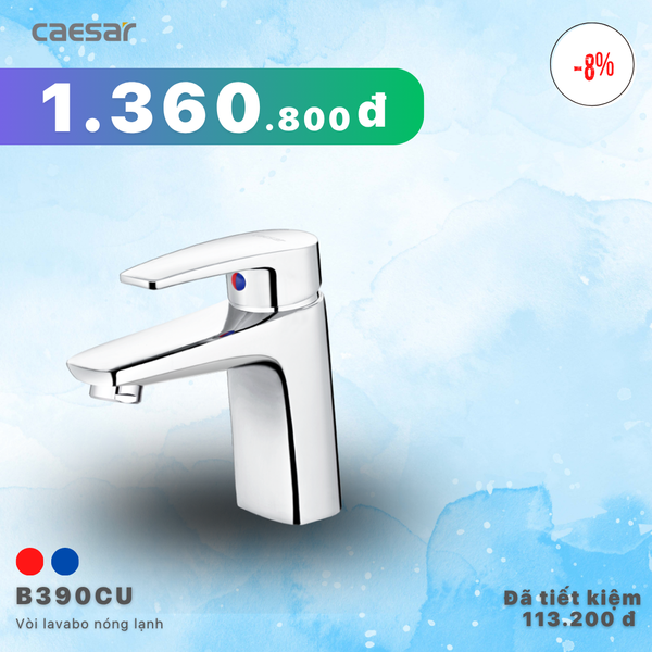  Khuyến mãi ưu đãi Vòi lavabo Nóng Lạnh - B390CU 