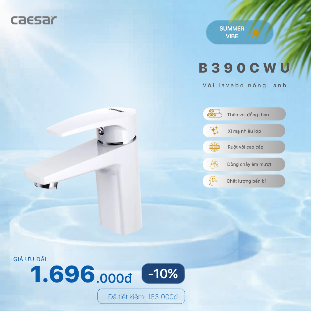  Khuyến mãi ưu đãi vòi Lavabo Nóng Lạnh - B390CWU 