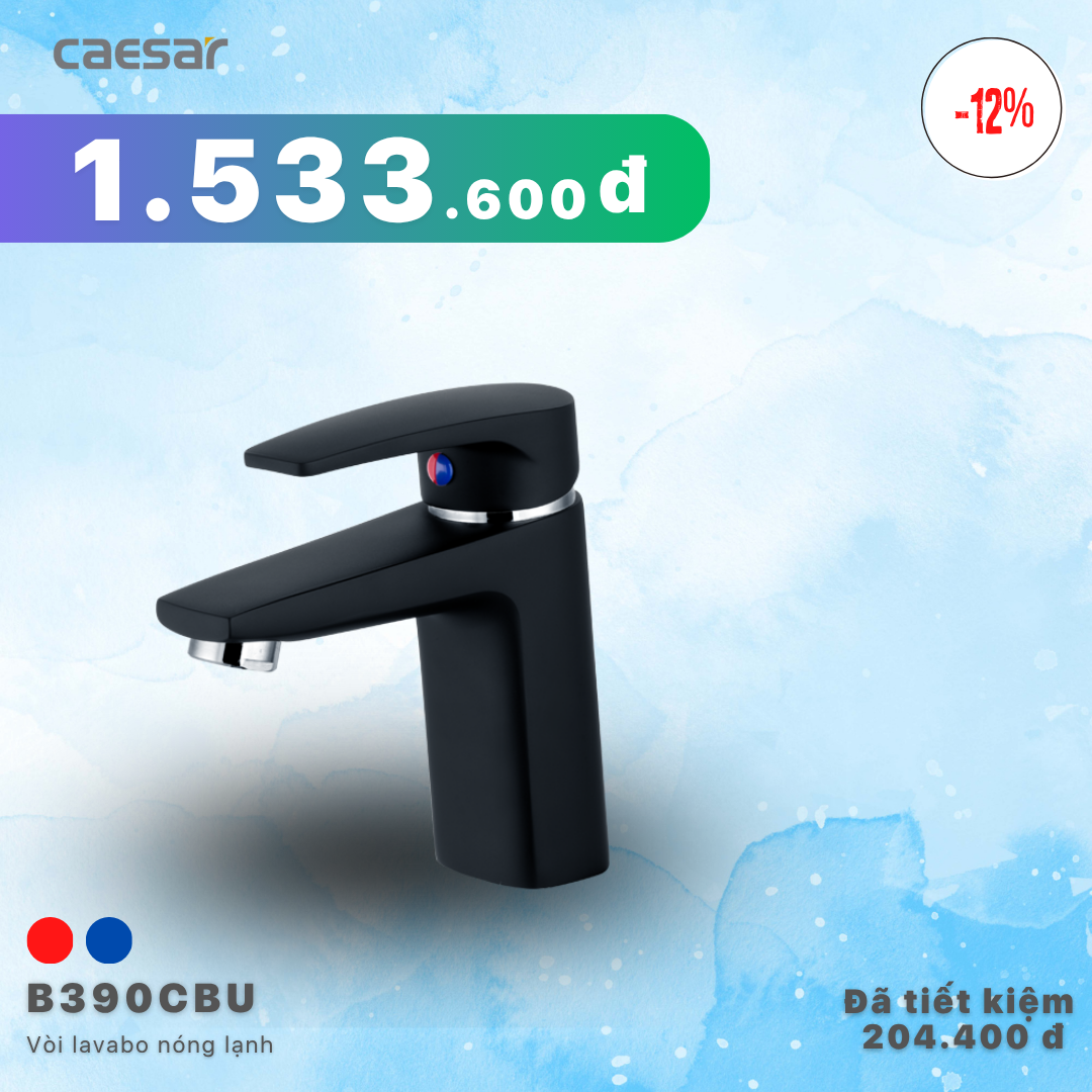  Khuyến mãi ưu đãi Vòi lavabo Nóng Lạnh - B390CBU 