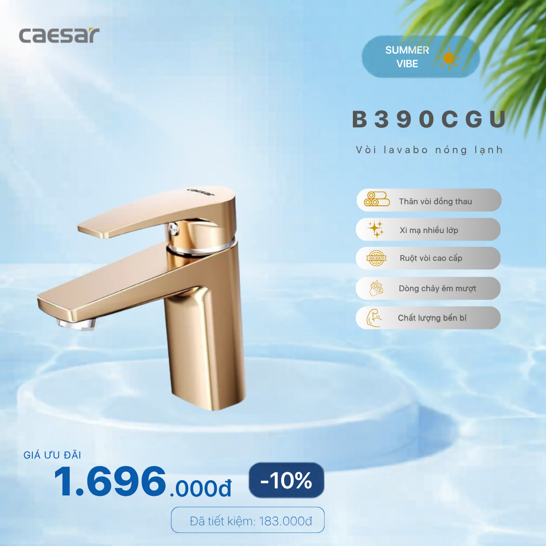  Khuyến mãi ưu đãi Vòi Lavabo Nóng Lạnh - B390CGU 