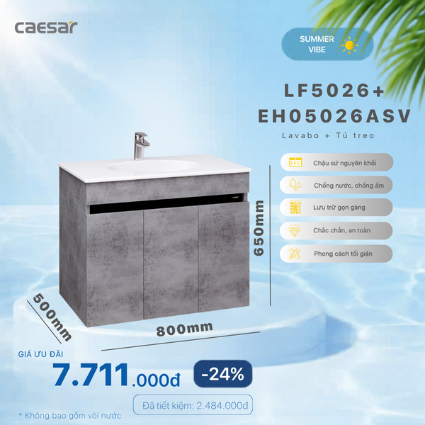 Khuyến mãi ưu đãi - Lavabo + Tủ treo - LF5026 + EH05026ASV