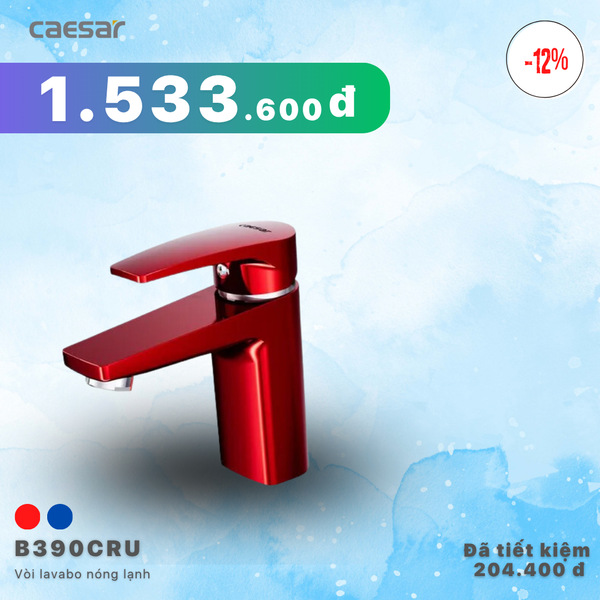  Khuyến mãi ưu đãi Vòi Lavabo Nóng Lạnh - B390CRU 