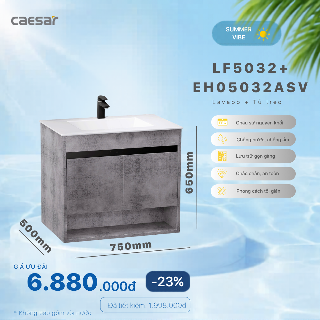  Khuyến mãi ưu đãi Lavabo + Tủ treo - LF5032 + EH05032ASV 