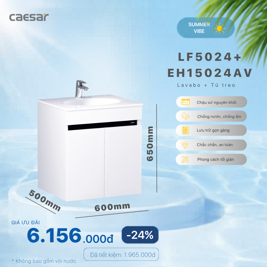  Khuyến mãi ưu đãi - Lavabo + Tủ treo - LF5024 + EH15024AV 