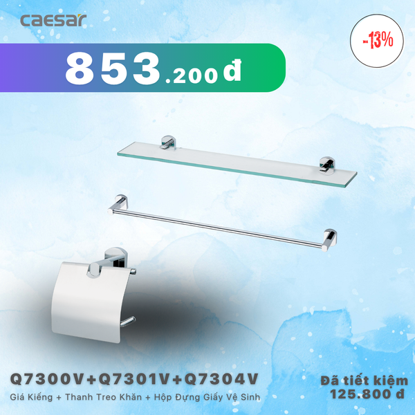  Khuyến mãi ưu đãi - Kệ Gương + Thanh treo khăn + Hộp đựng giấy vệ sinh - Q7300V + Q7301V + Q7304V 