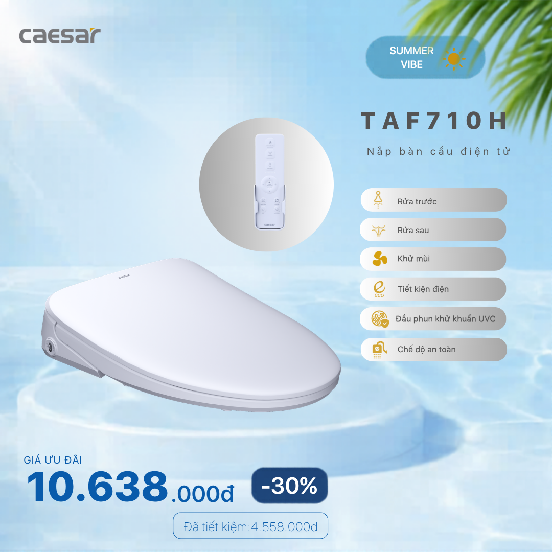  Khuyến mãi ưu đãi - Nắp Bàn Cầu Điện Tử - TAF710H 