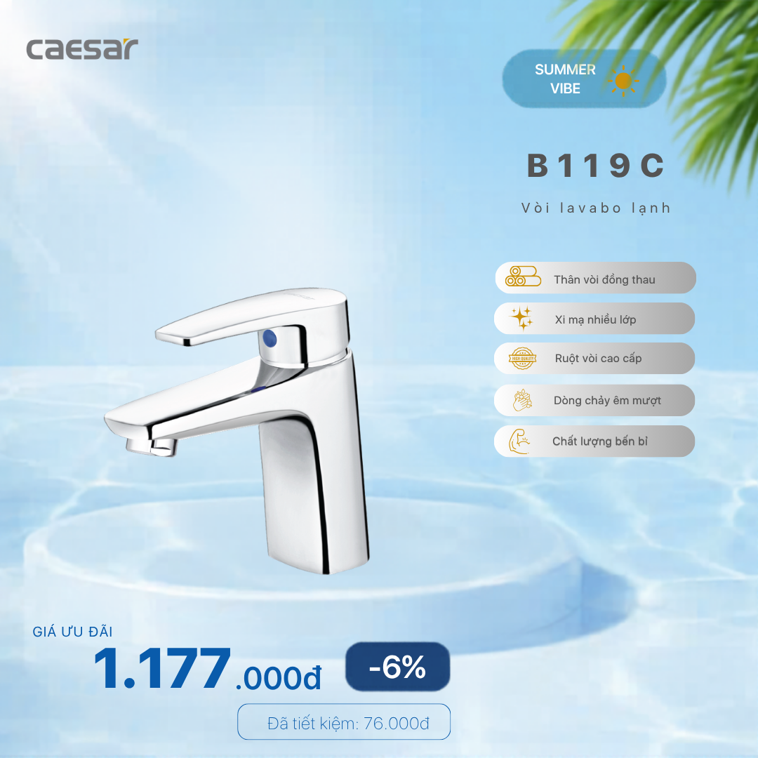  Khuyến mãi ưu đãi - Vòi Lavabo Lạnh - B119C 