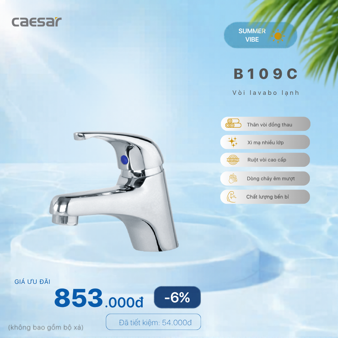  Khuyến mãi ưu đãi Vòi lavabo lạnh - B109C 