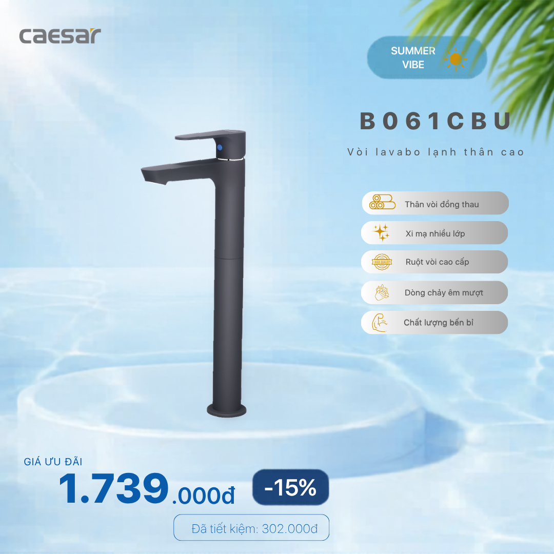  Khuyến mãi ưu đãi Vòi Cao Lavabo Lạnh - B061CBU 