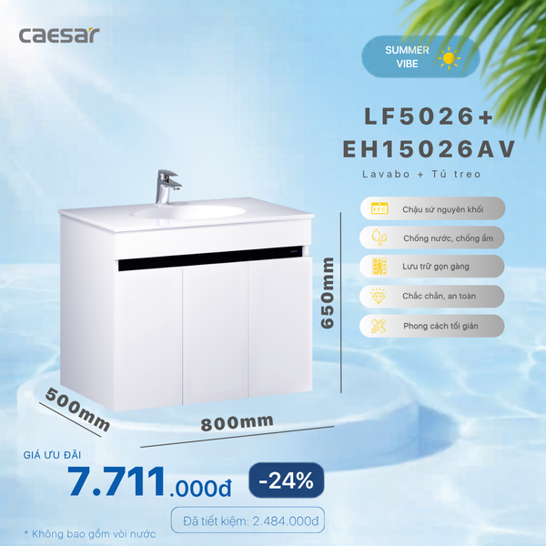 Khuyến mãi ưu đãi - Lavabo + Tủ treo - LF5026 + EH15026AV