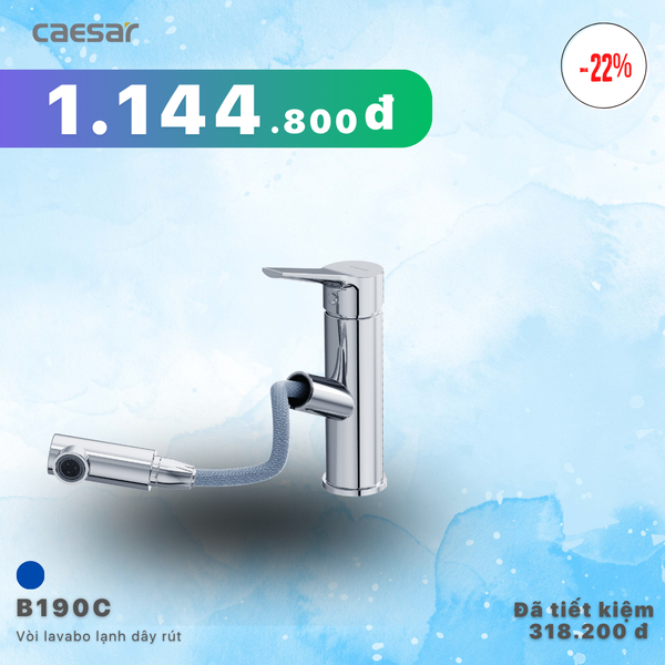  Khuyến mãi ưu đãi Vòi Lavabo Lạnh Dây Rút - B190C 