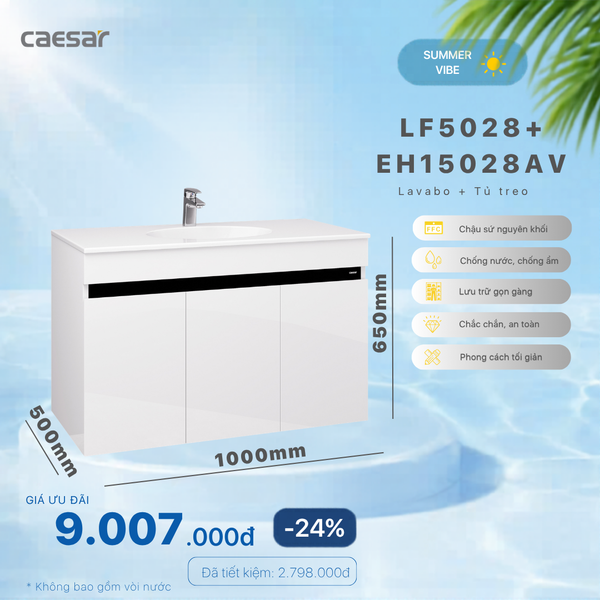 Khuyến mãi ưu đãi - Lavabo + Tủ treo -  LF5028 + EH15028AV