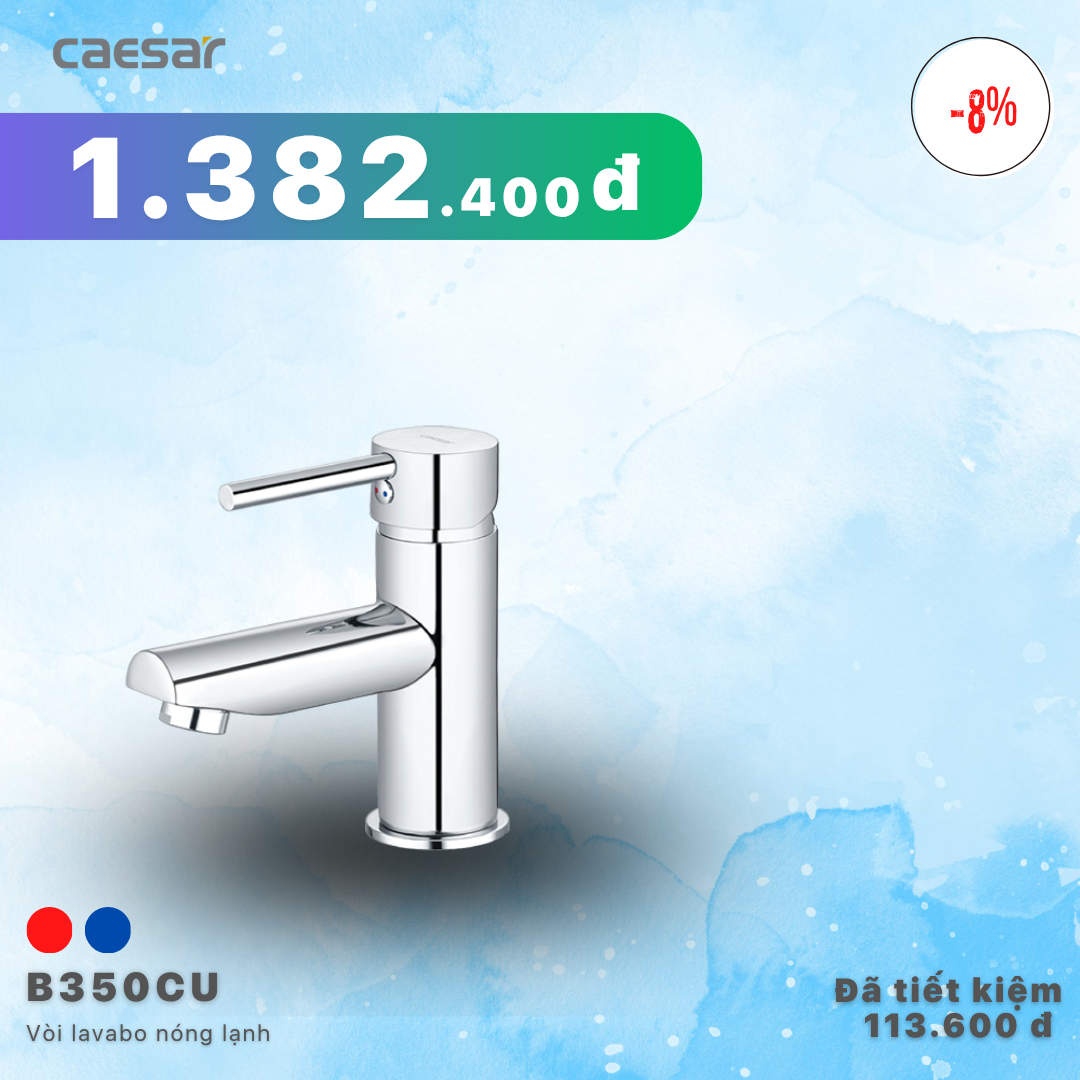  Khuyến mãi ưu đãi Vòi lavabo Nóng Lạnh - B350CU 
