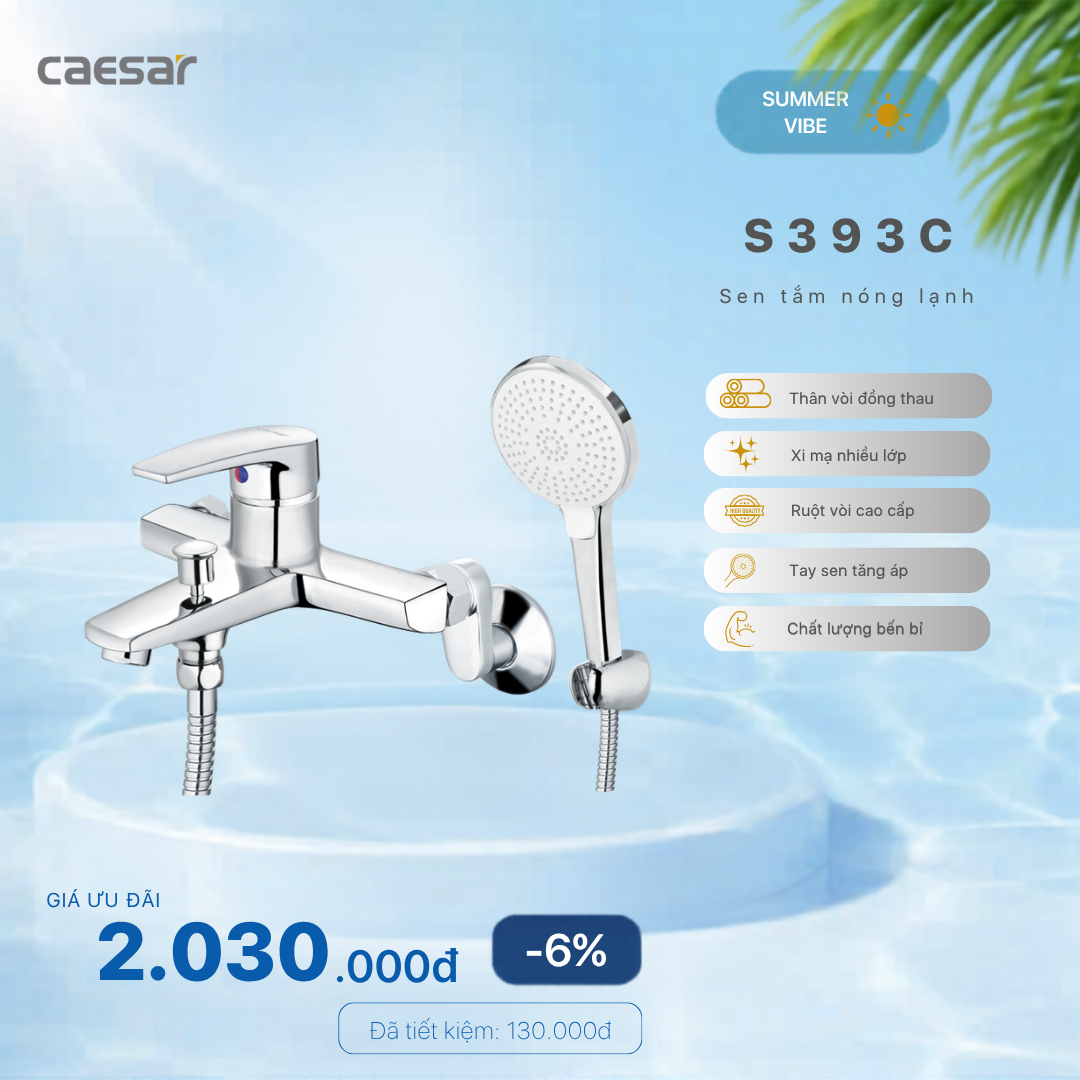  Khuyến mãi ưu đãi Sen tắm nóng lạnh - S393C 