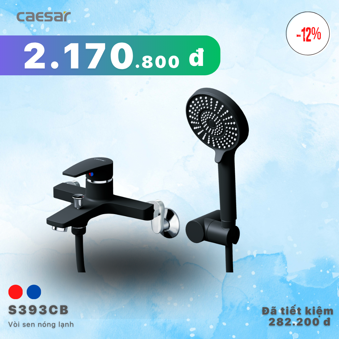  Khuyến mãi ưu đãi Sen tắm Nóng Lạnh - S393CB 