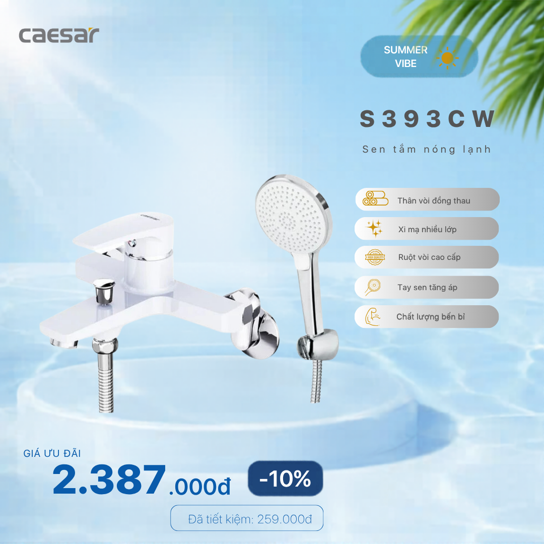  Khuyến mãi ưu đãi Sen tắm nóng lạnh -  S393CW 