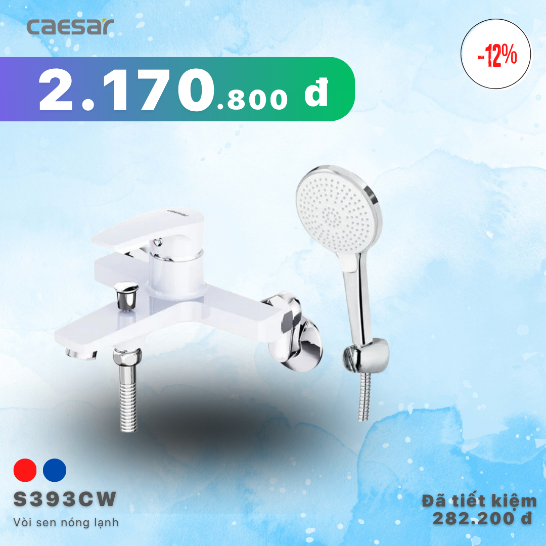  Khuyến mãi ưu đãi Sen tắm nóng lạnh -  S393CW 