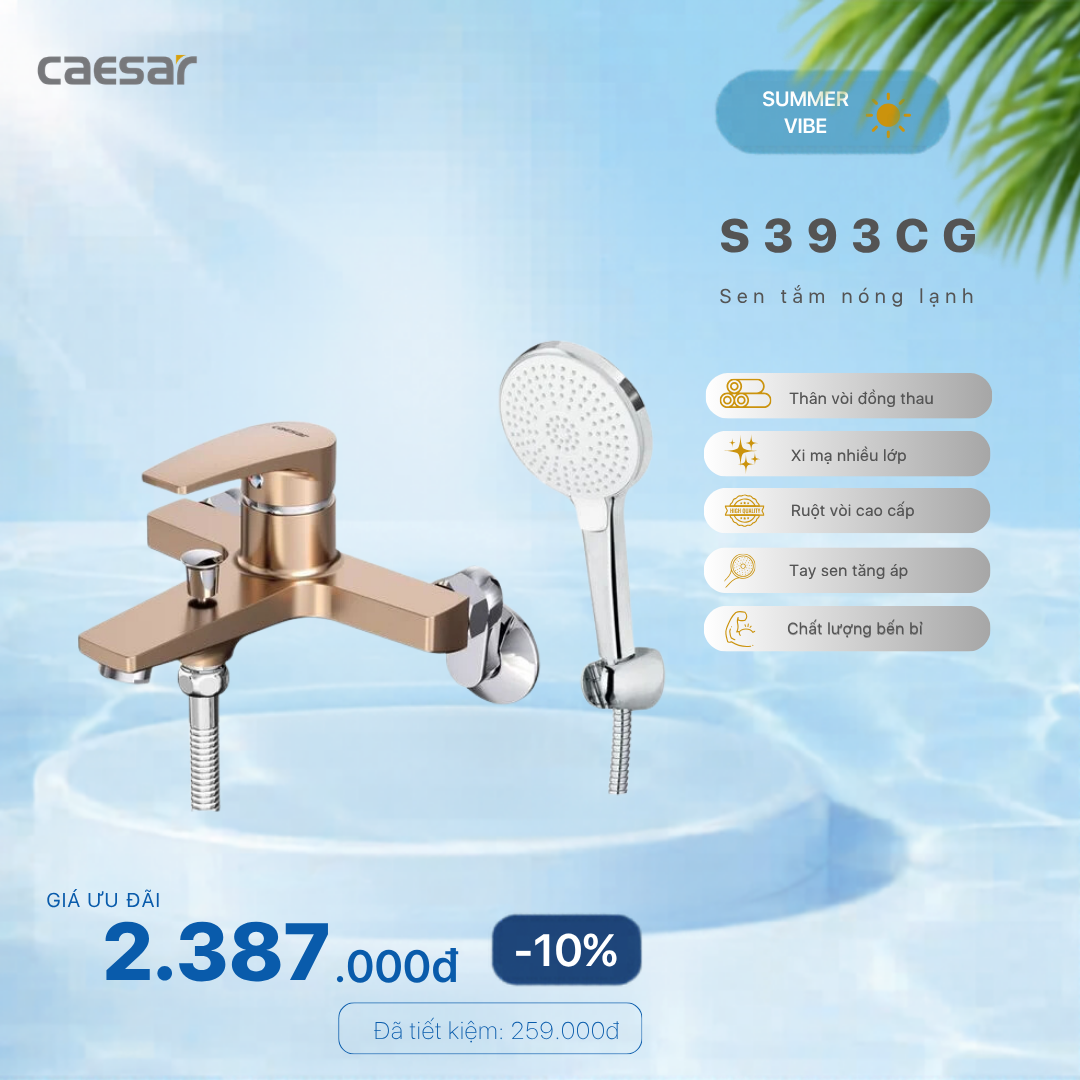  Khuyến mãi ưu đãi Sen tắm nóng lạnh -  S393CG 