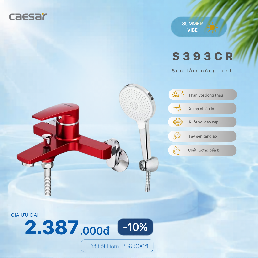  Khuyến mãi ưu đãi Sen tắm nóng lạnh -  S393CR 