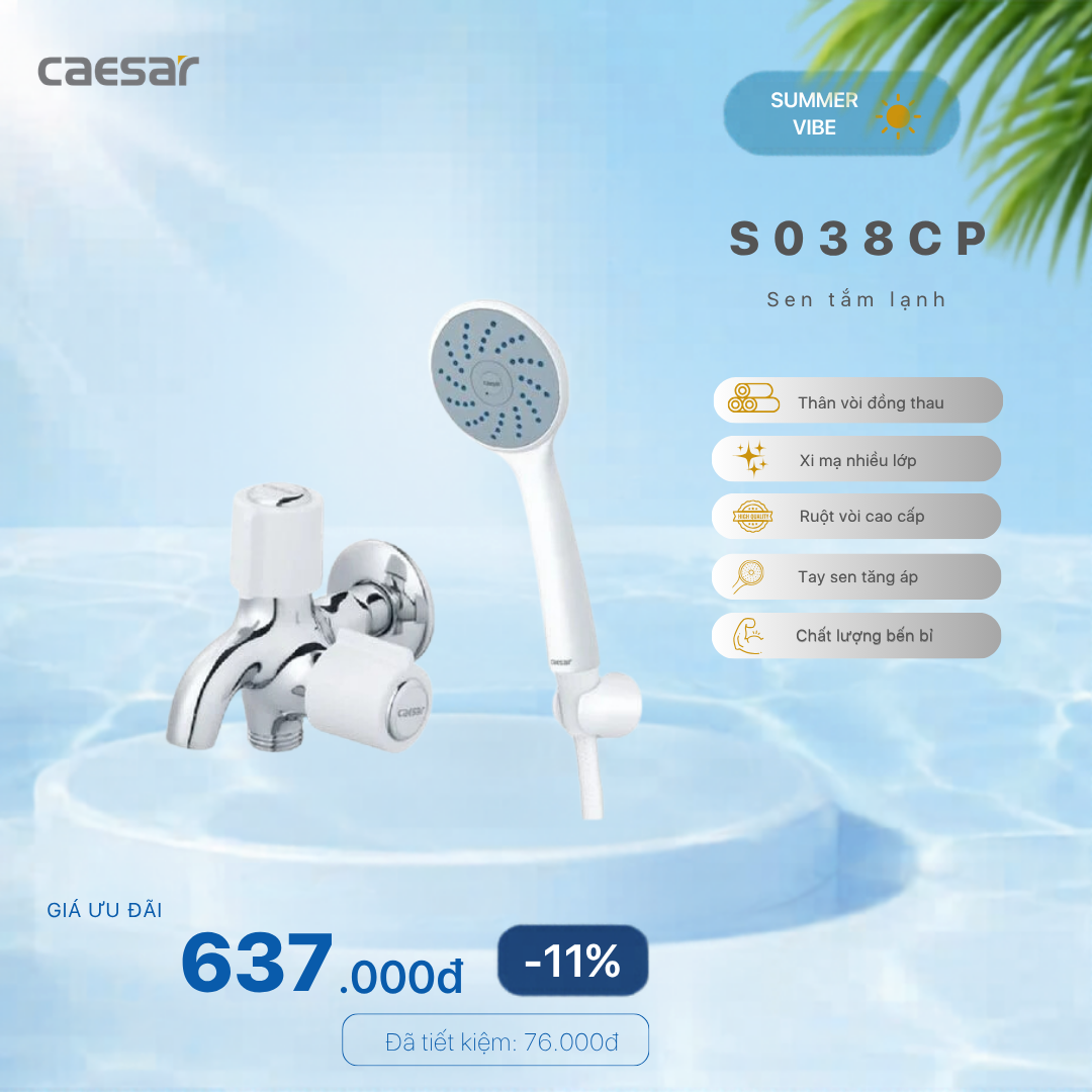  Khuyến mãi ưu đãi Vòi Sen Lạnh - S038CP 