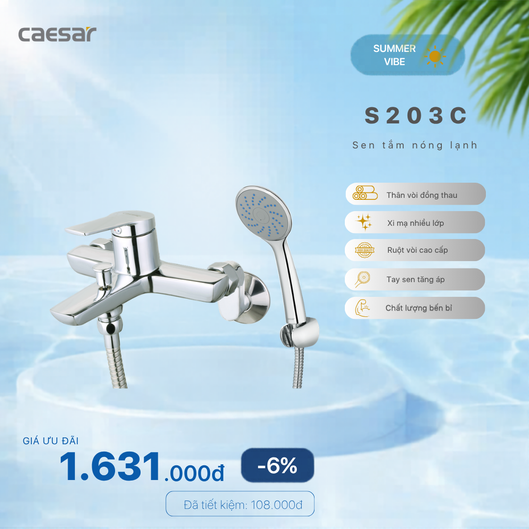  Khuyến mãi ưu đãi  Sen tắm nóng lạnh - S203C 