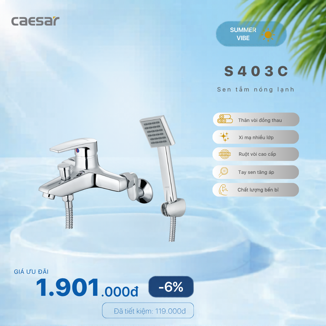  Khuyến mãi ưu đãi Sen tắm nóng lạnh - S403C 