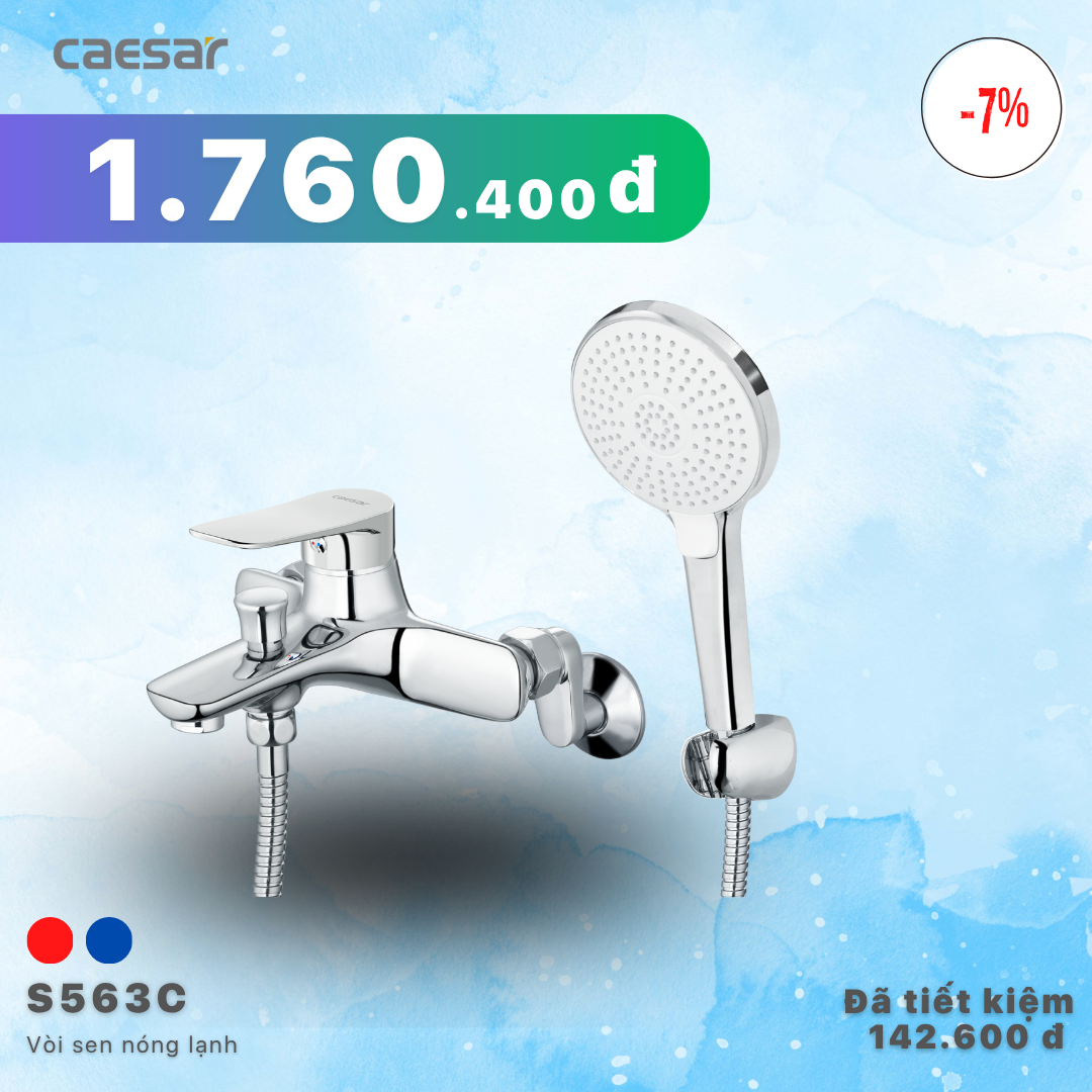  Khuyến mãi ưu đãi Sen tắm nóng lạnh - S563C 