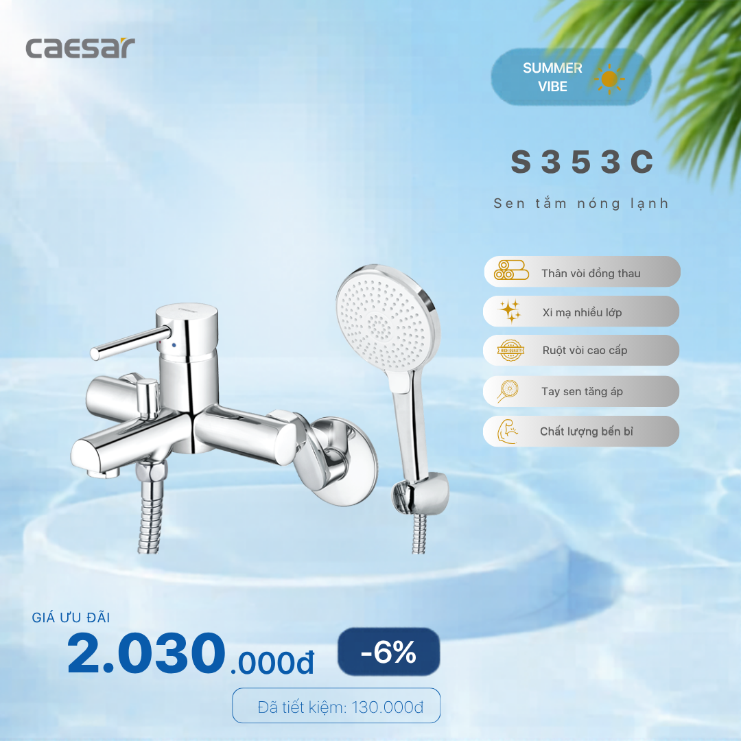  Khuyến mãi ưu đãi -  Vòi Sen Gạt Nóng Lạnh - S353C 