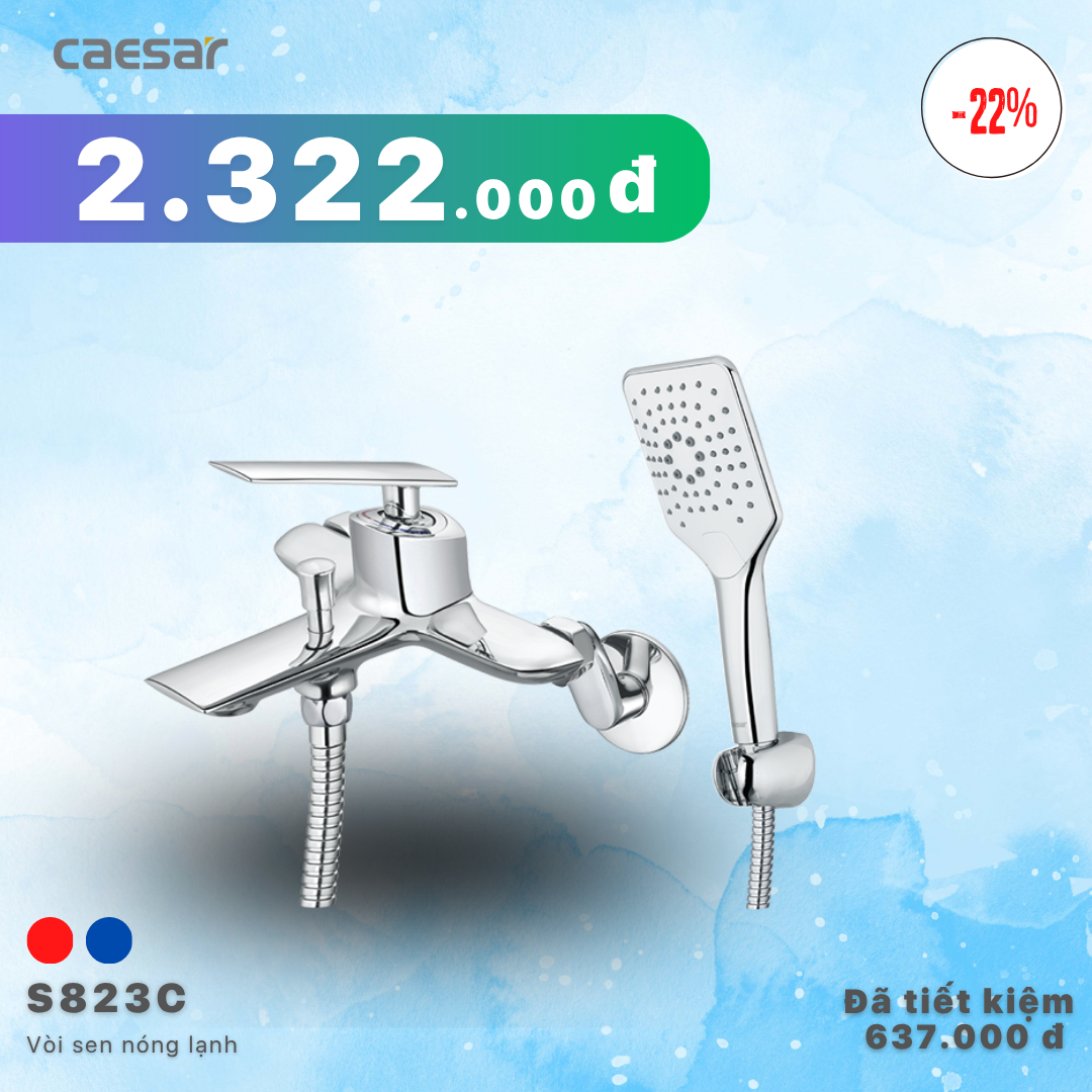  Khuyến mãi ưu đãi Vòi Sen Gạt Nóng Lạnh - S823C 