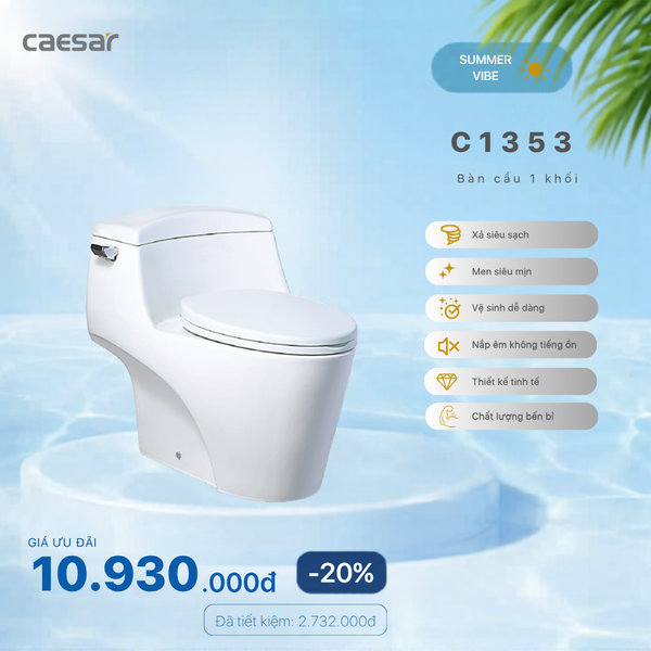  Khuyến mãi ưu đãi Bàn Cầu Một Khối - C1353 
