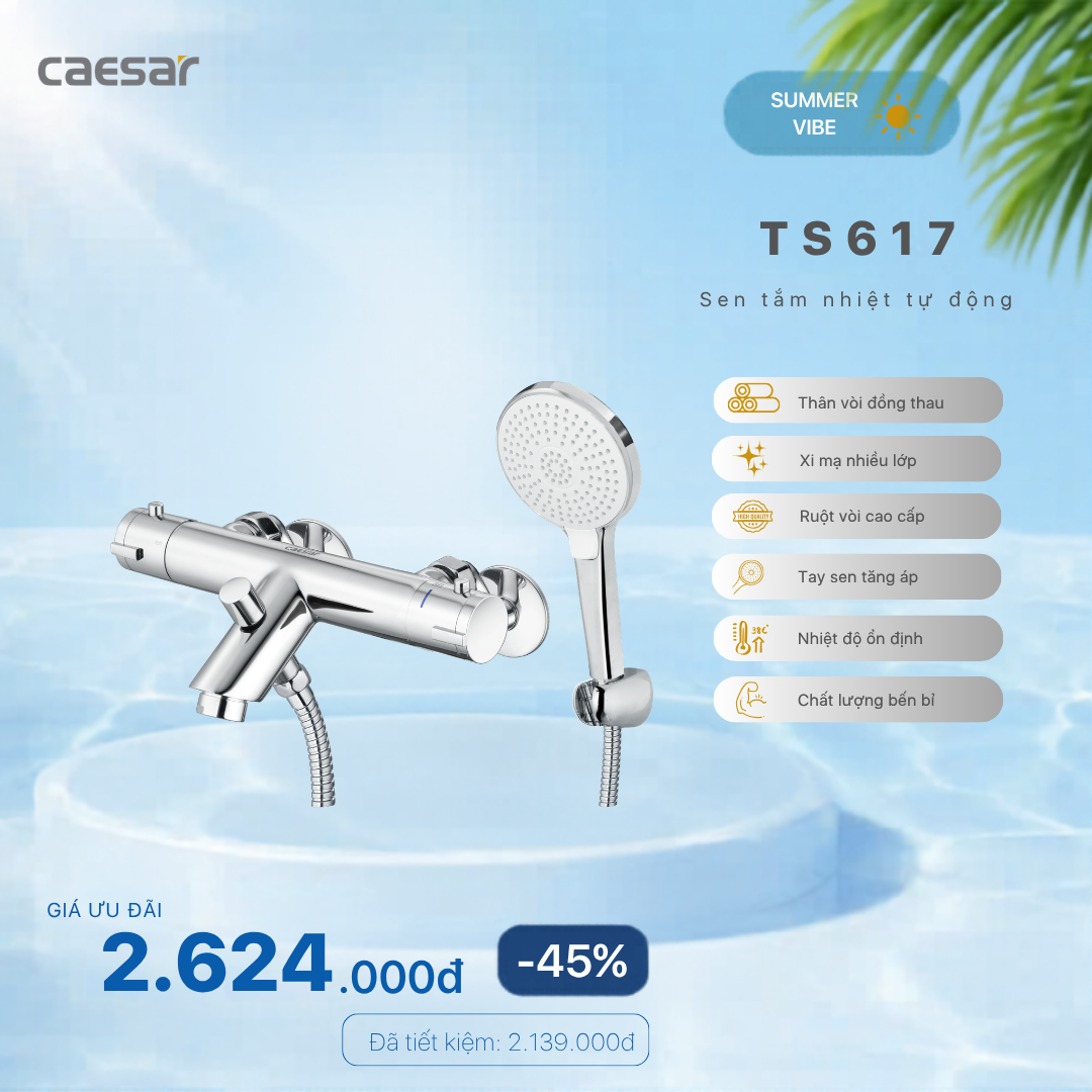  Khuyến mãi ưu đãi Sen tắm nhiệt tự động - TS617 