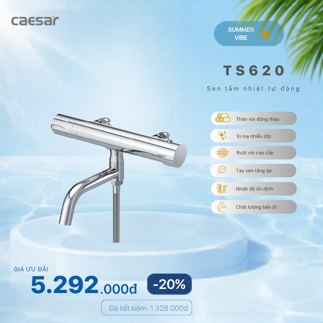  Khuyến mãi ưu đãi - Sen Tắm Nhiệt Tự Động - TS620 