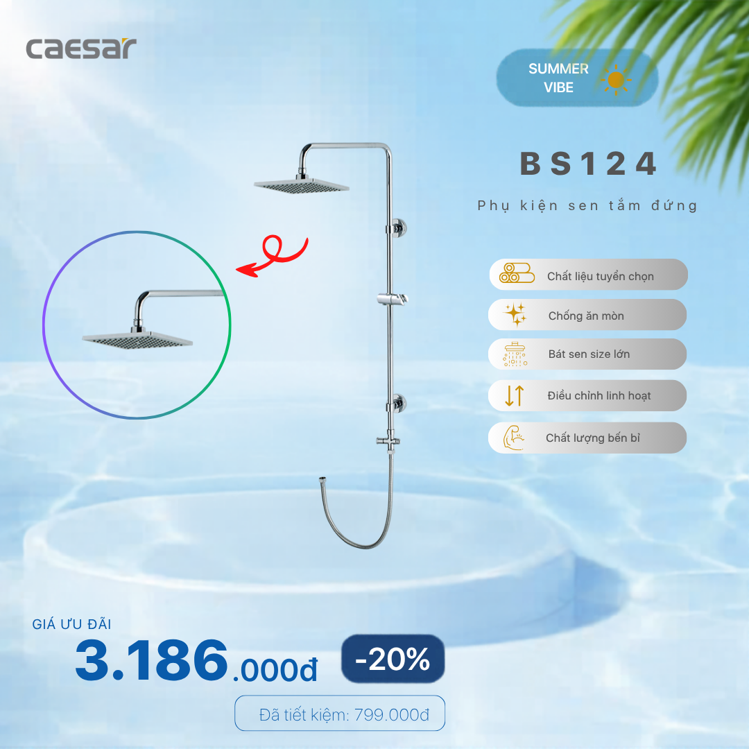  Khuyến mãi ưu đãi Phụ kiện sen tắm đứng - BS124 
