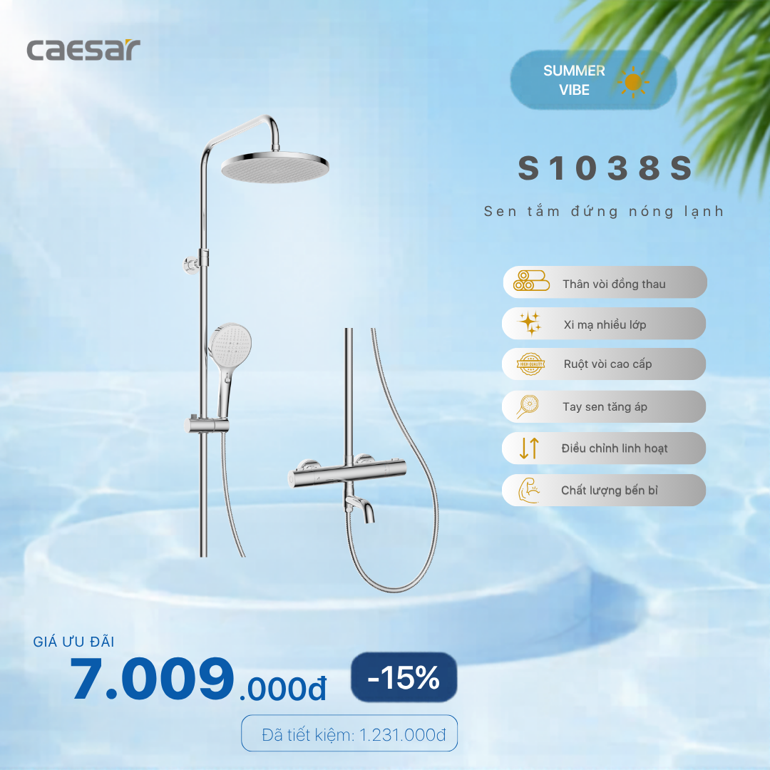  Khuyến mãi ưu đãi - Sen tắm đứng nóng lạnh- S1038S 
