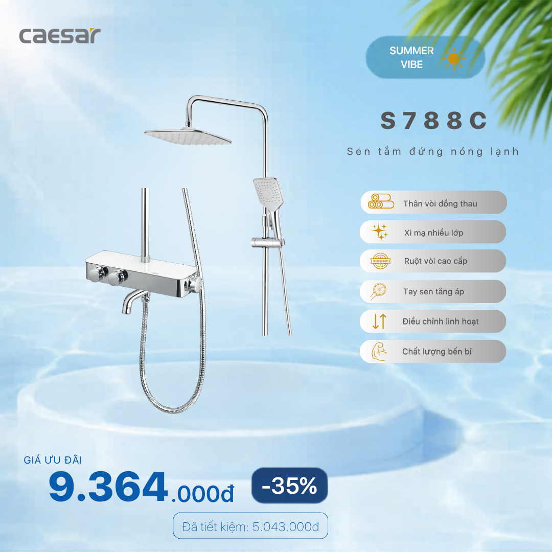  Khuyến mãi ưu đãi - Sen tắm đứng nhiệt tự động - S788C 