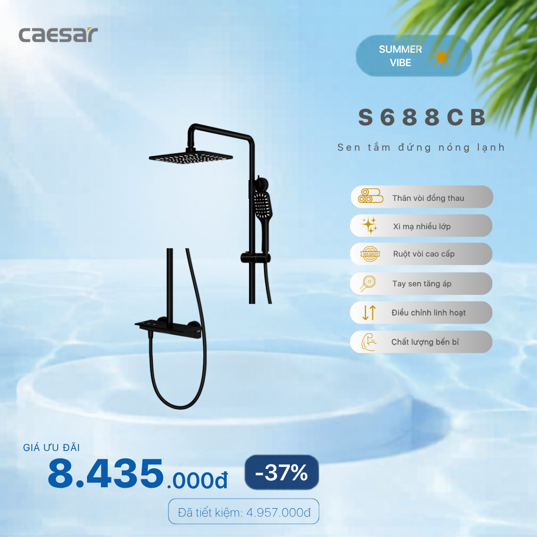  Khuyến mãi ưu đãi - Sen tắm đứng nóng lạnh - S688CB 