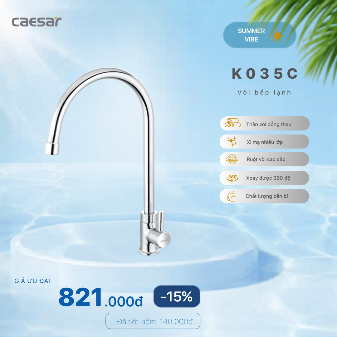  Khuyến mãi ưu đãi Vòi Bếp Lạnh - K035C 