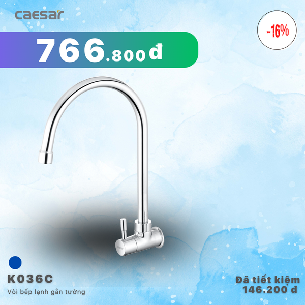  Khuyến mãi ưu đãi Vòi Bếp Lạnh Gắn Tường - K036C 