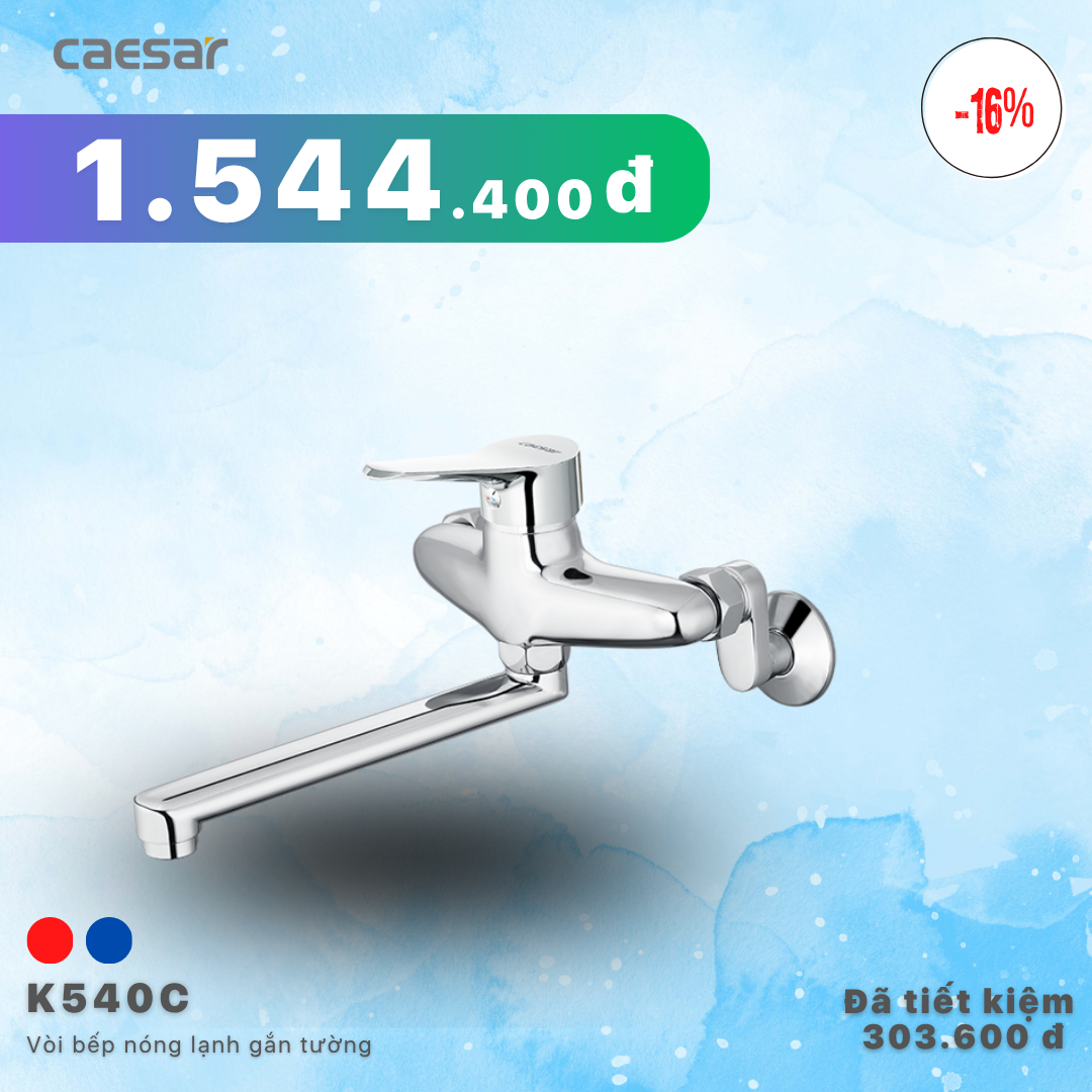  Khuyến mãi ưu đãi Vòi Bếp Nóng Lạnh Gắn Tường - K540C 