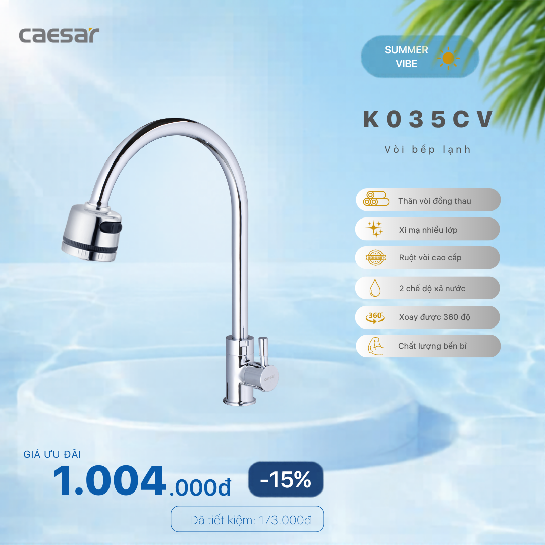  Khuyến mãi ưu đãi - Vòi Bếp Lạnh - K035CV 