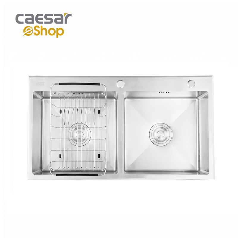  Chậu rửa chén inox 2 hộc mài vát cạnh - KSH02H082SE 